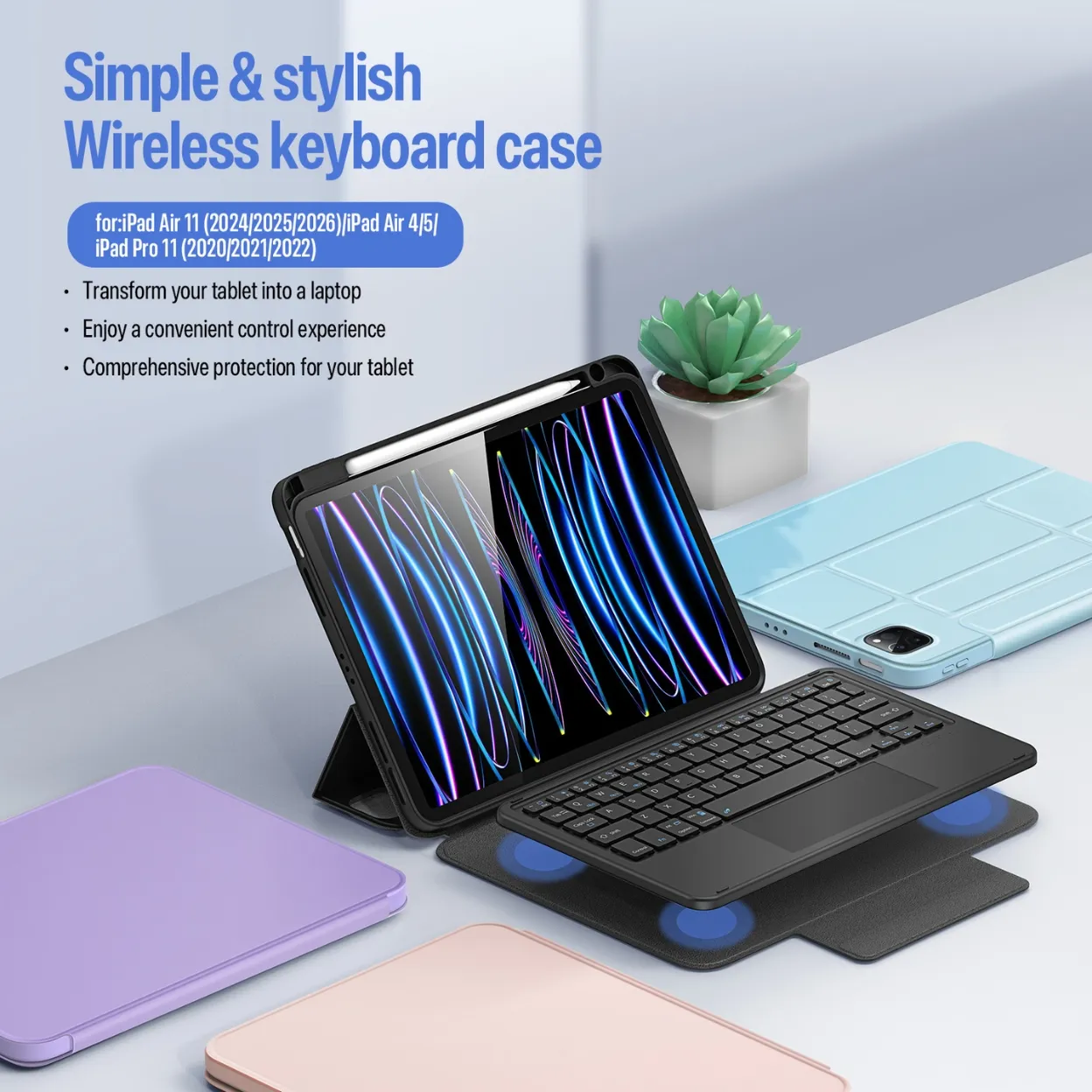 Bao da bàn phím iPad DUX DUCIS YK Series có trackpad và bàn phím nam châm tháo rời