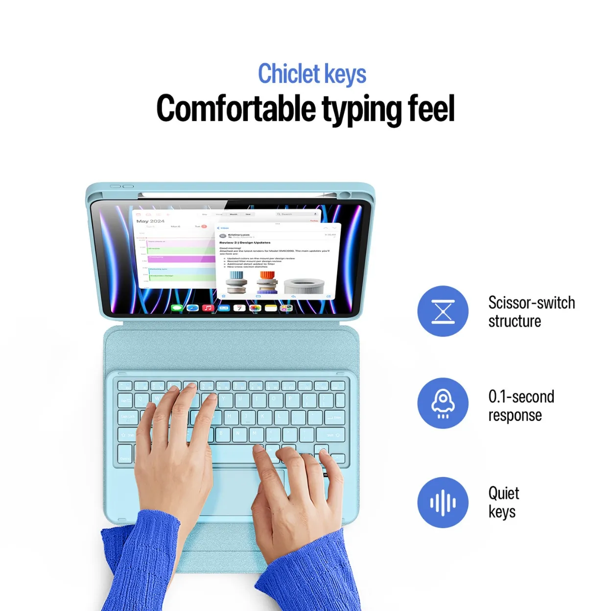 Bao da bàn phím iPad DUX DUCIS YK Series có trackpad và bàn phím nam châm tháo rời