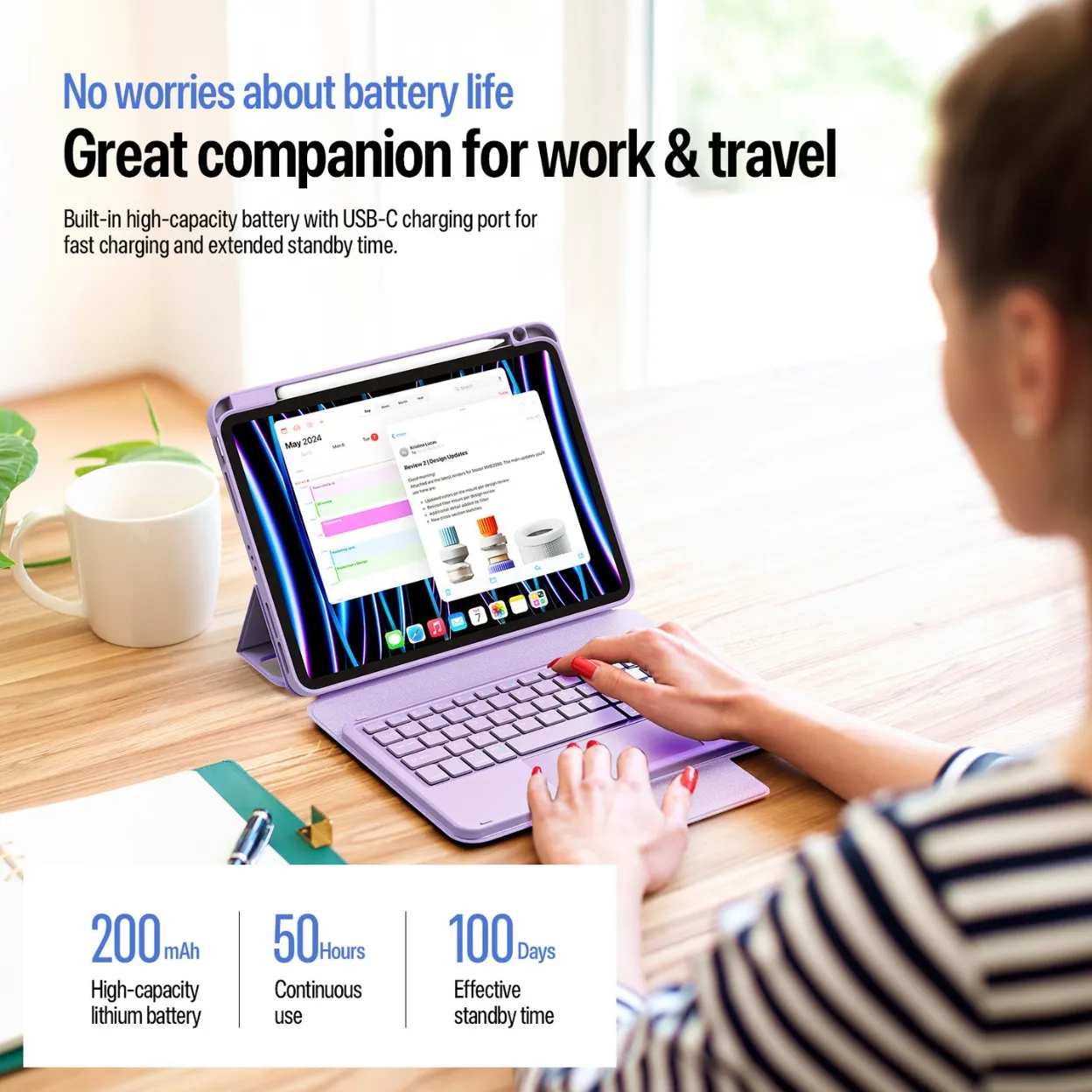 Bao da bàn phím iPad DUX DUCIS YK Series có trackpad và bàn phím nam châm tháo rời