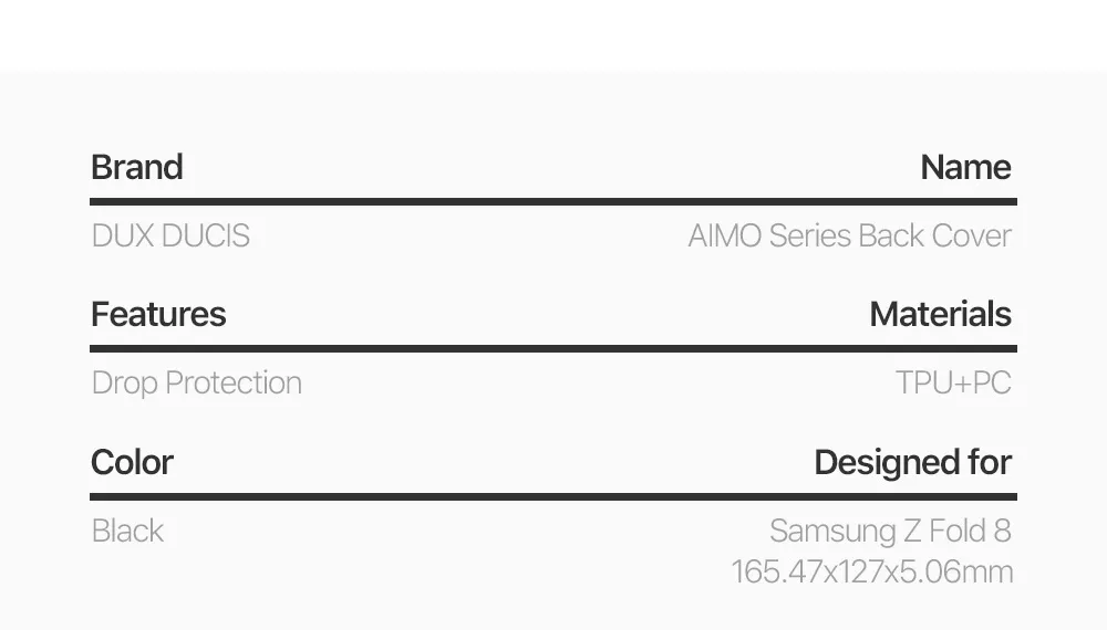 Ốp lưng Samsung Galaxy Z Fold8 DUX DUCIS AIMO Series lưng PC cứng viền TPU mềm