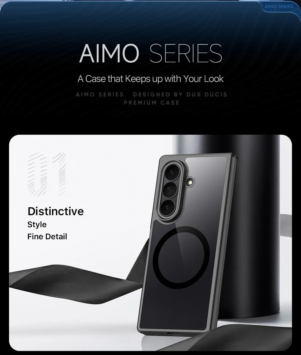 Ốp lưng Samsung Galaxy Z Fold8 Ultra và Z Fold7 DUX DUCIS Aimo Mag với vòng nam châm, lưng PC cứng và viền TPU mềm