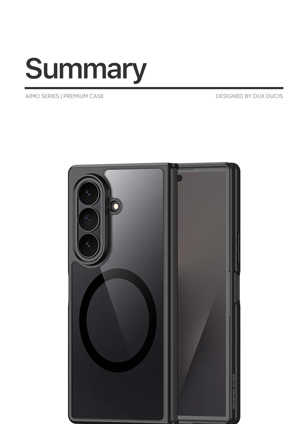 Ốp lưng Samsung Galaxy Z Fold8 Ultra và Z Fold7 DUX DUCIS Aimo Mag với vòng nam châm, lưng PC cứng và viền TPU mềm