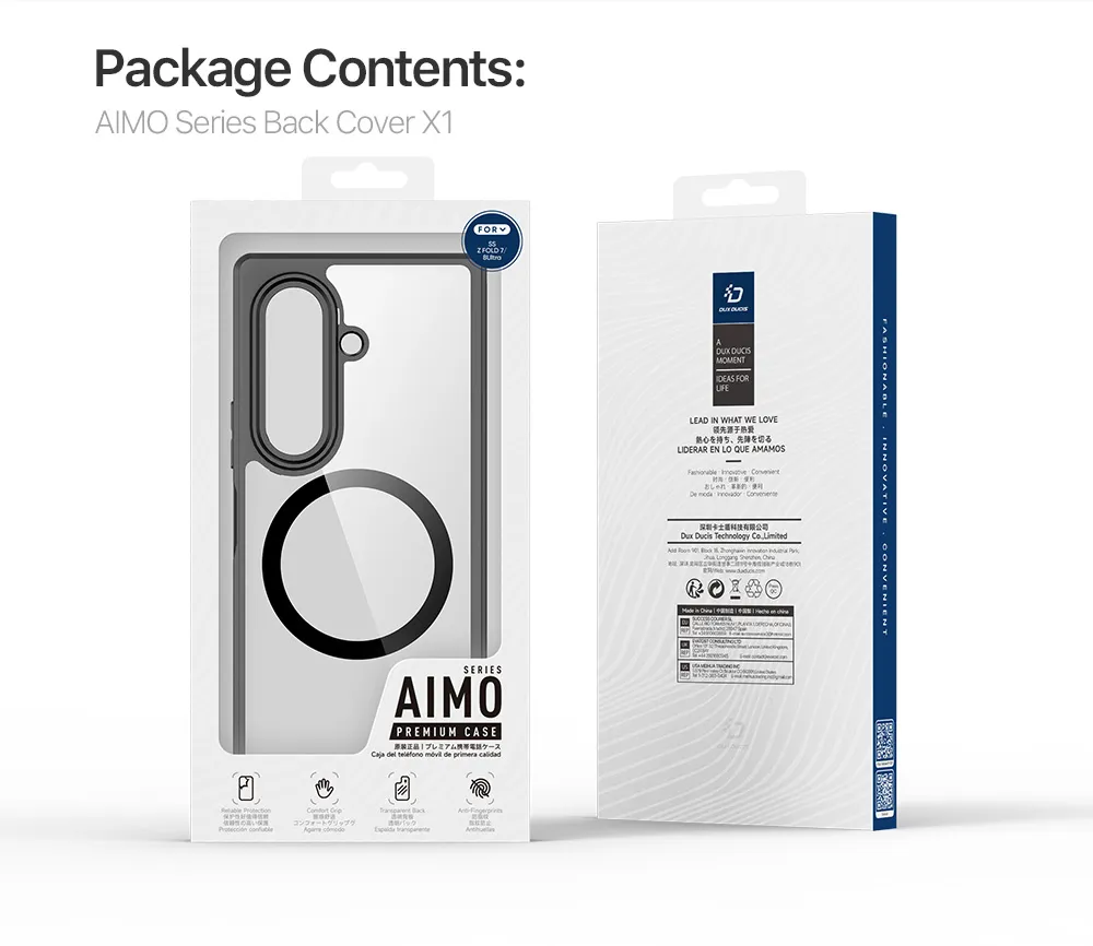 Ốp lưng Samsung Galaxy Z Fold8 Ultra và Z Fold7 DUX DUCIS Aimo Mag với vòng nam châm, lưng PC cứng và viền TPU mềm