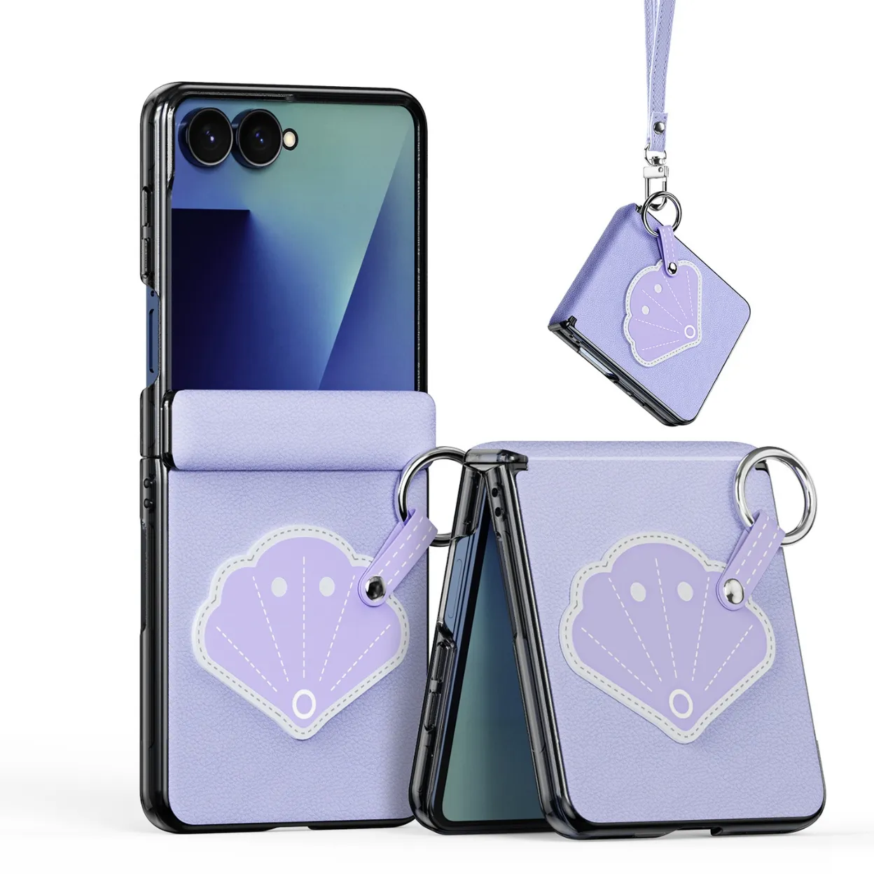 Ốp lưng Galaxy Z Flip 8 DUX DUCIS LUVY Series PU Leather vòng xoay 360°