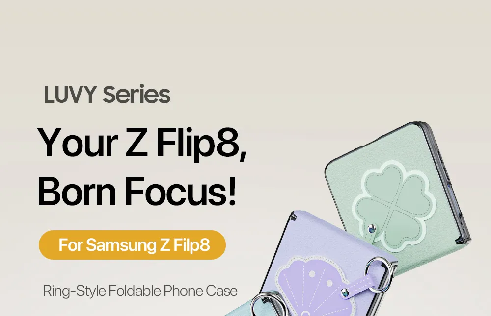 Ốp lưng Galaxy Z Flip 8 DUX DUCIS LUVY Series PU Leather vòng xoay 360°