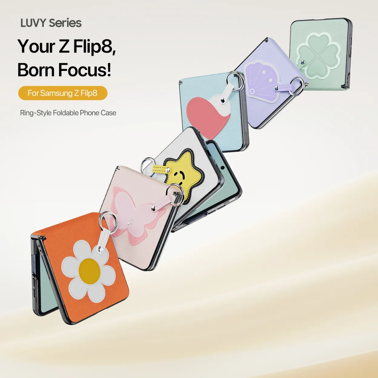 Ốp lưng Galaxy Z Flip 8 DUX DUCIS LUVY Series PU Leather vòng xoay 360°