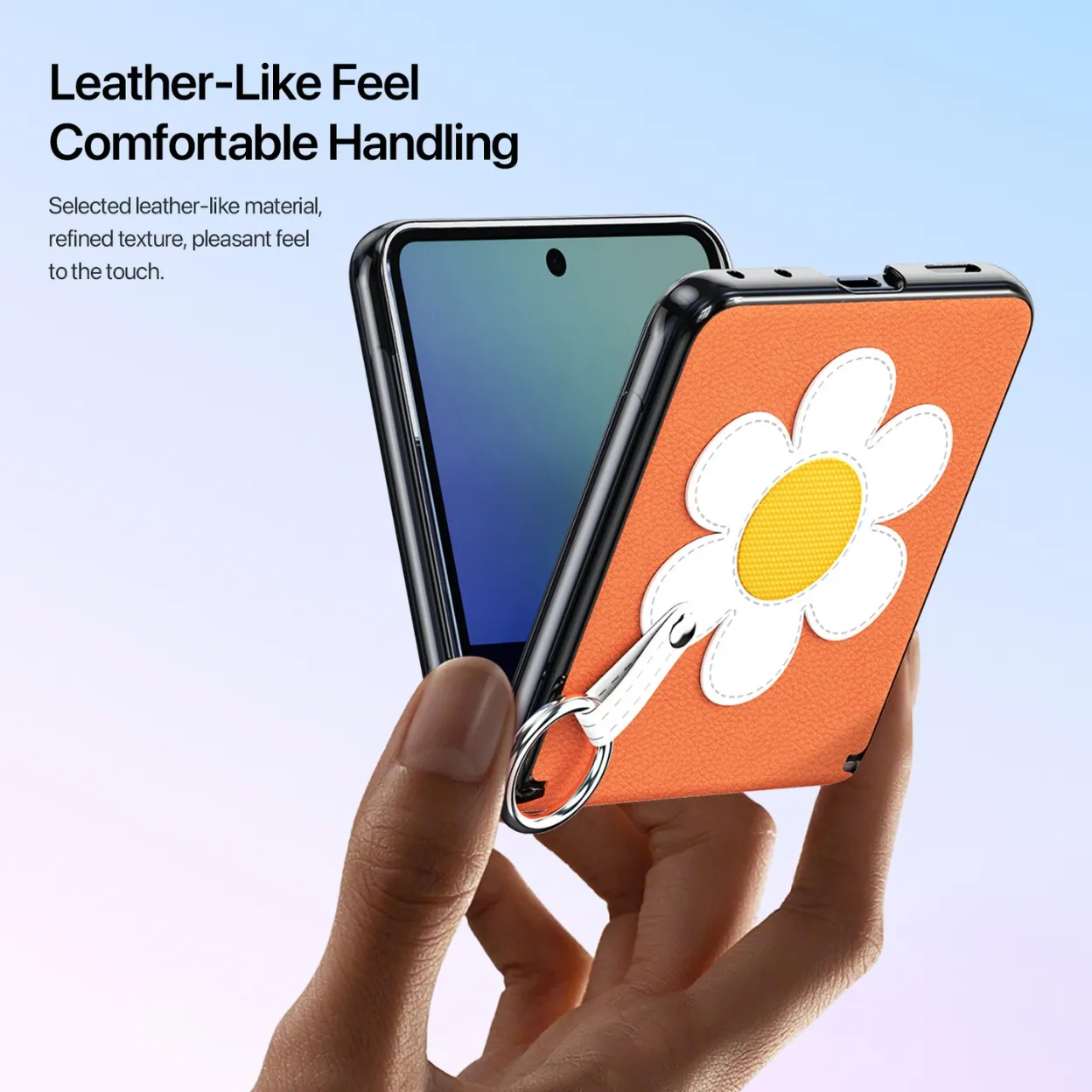 Ốp lưng Galaxy Z Flip 8 DUX DUCIS LUVY Series PU Leather vòng xoay 360°