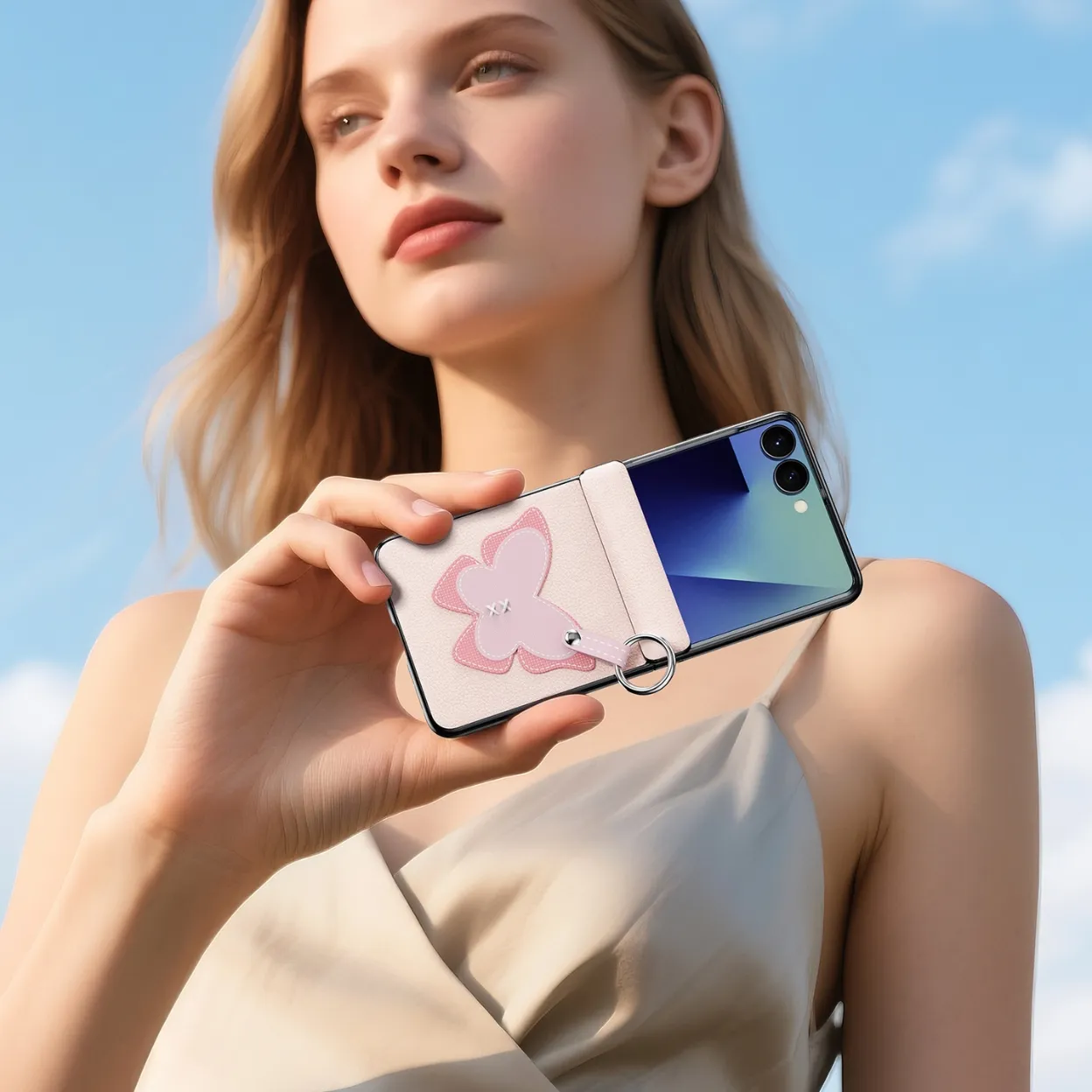 Ốp lưng Galaxy Z Flip 8 DUX DUCIS LUVY Series PU Leather vòng xoay 360°