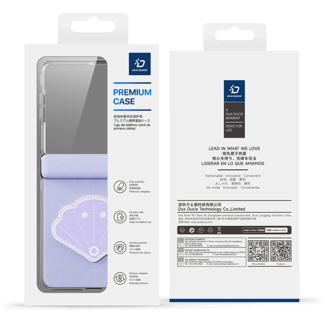 Ốp lưng Galaxy Z Flip 8 DUX DUCIS LUVY Series PU Leather vòng xoay 360°